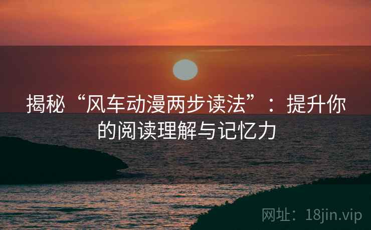 揭秘“风车动漫两步读法”：提升你的阅读理解与记忆力